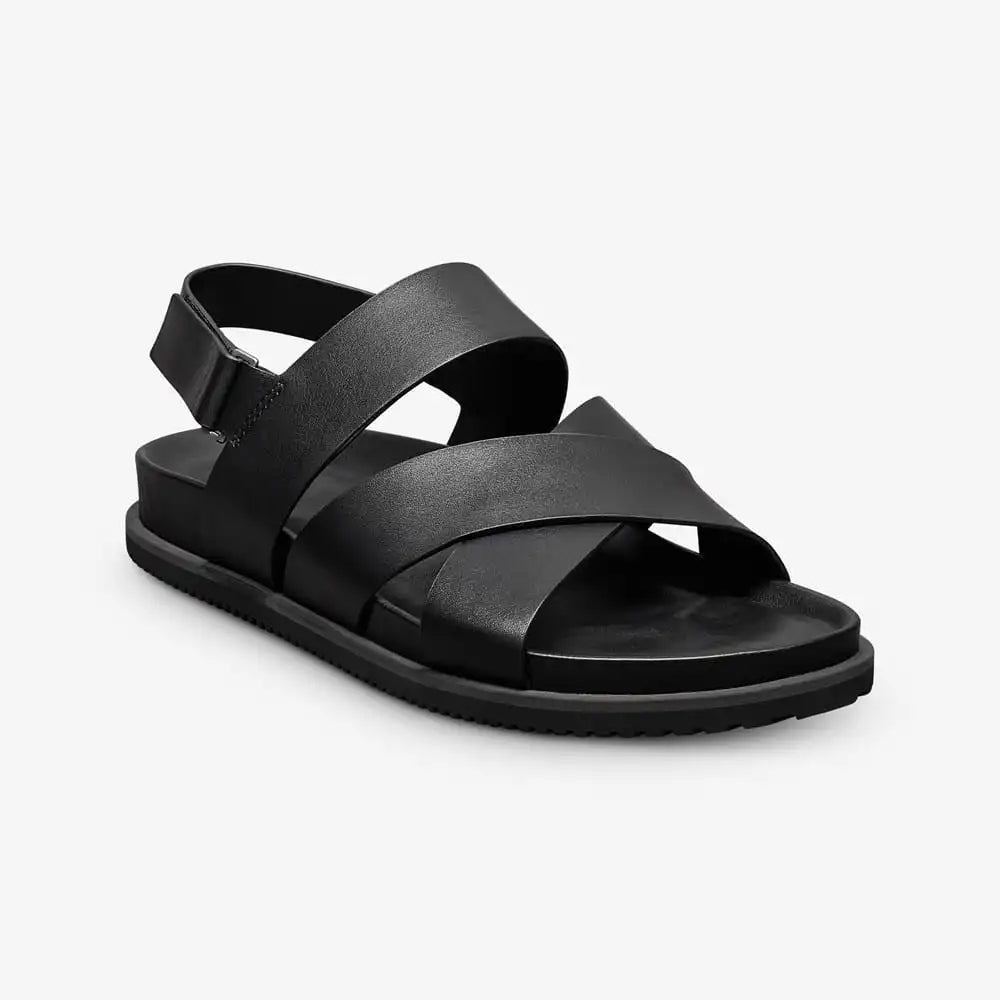 Davenport Sandal Black Leather