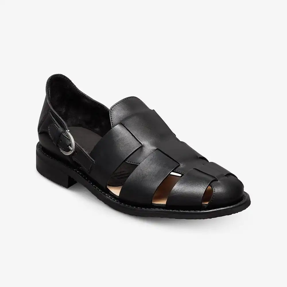 Ravello Fisherman Sandal Black Leather
