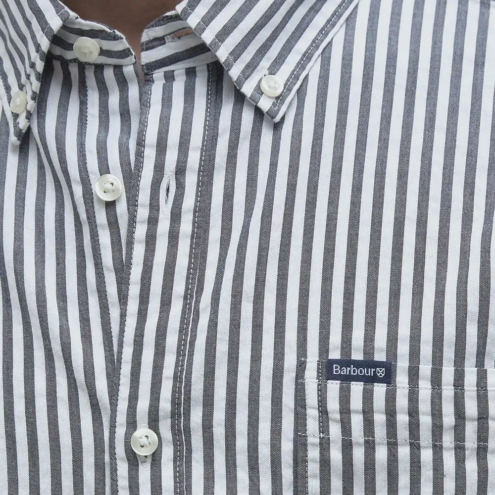 Barbour Cresswell Seersucker Shirt Navy