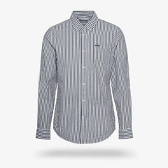 Barbour Cresswell Seersucker Shirt Navy