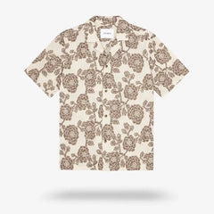 Les Deux Lesley Flower Jacquard Short-sleeve Shirt Ivory