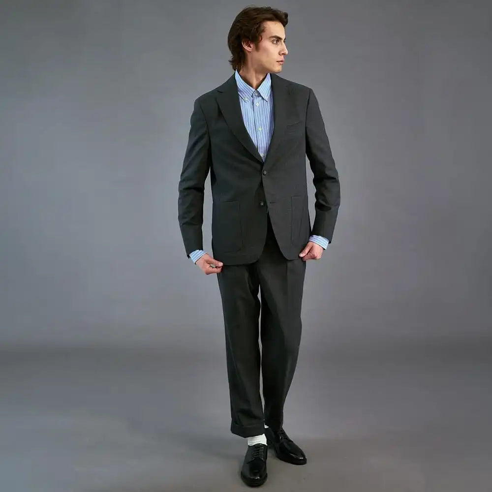Officine Générale Hugo Pants Dark Grey