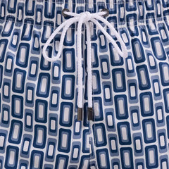 Bugatchi Cruz Mid-length Swim Trunks Navy / White