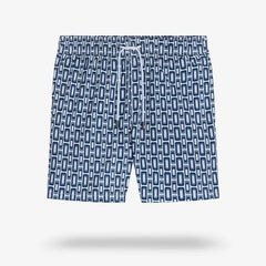 Bugatchi Cruz Mid-length Swim Trunks Navy / White