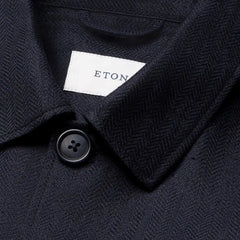 Eton Linen Four-pocket Overshirt Navy