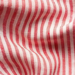 Eton Striped Linen Shirt Red