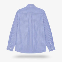 Les Deux Kent Striped Poplin Shirt Blue