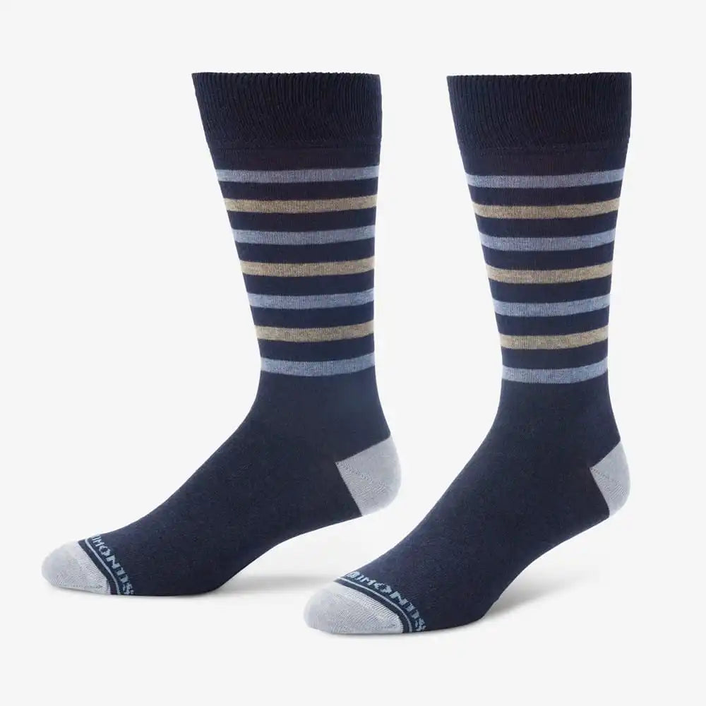 Stripe Dress Socks Navy