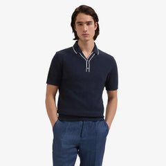 Bugatchi Johnny-collar Polo Navy