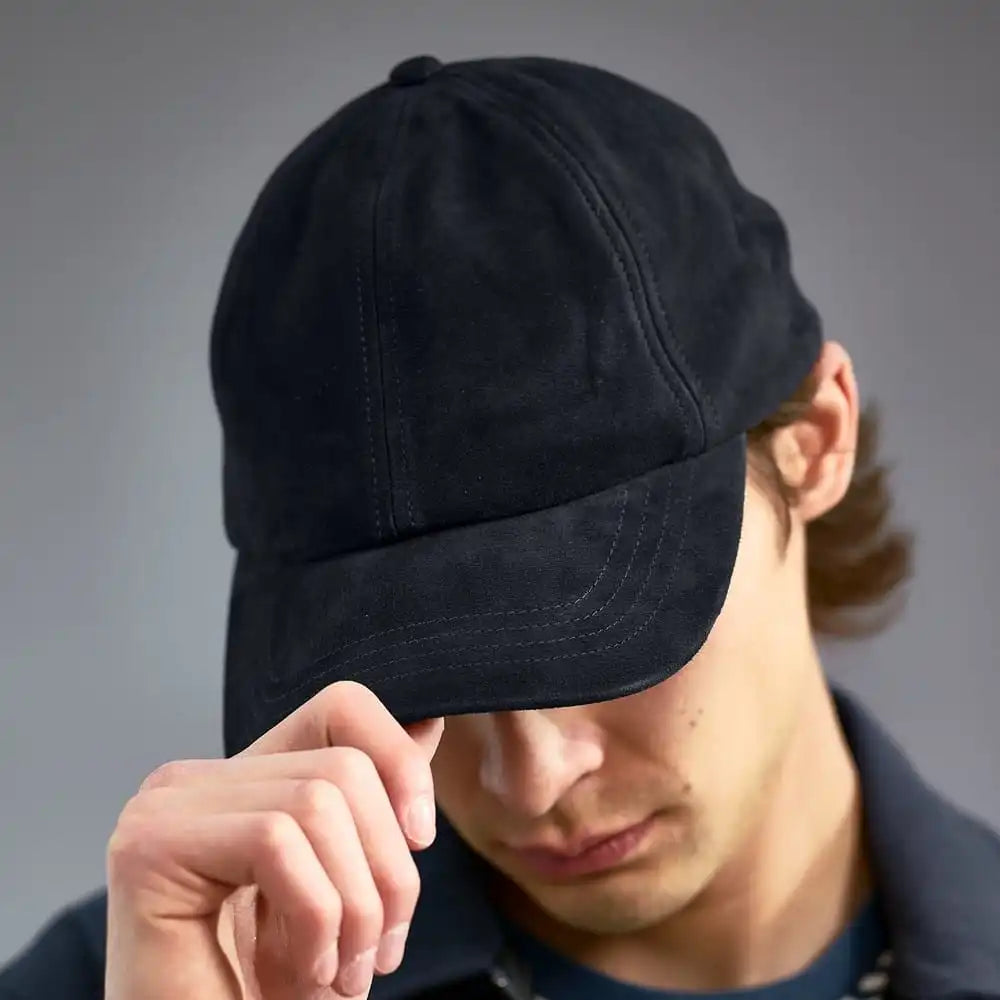Suede Baseball Cap Navy