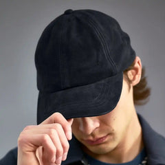 Suede Baseball Cap Navy