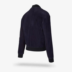 Altea Suede Bomber Jacket Navy