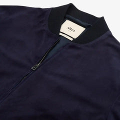 Altea Suede Bomber Jacket Navy