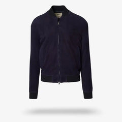 Altea Suede Bomber Jacket Navy