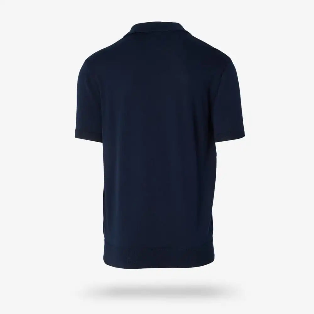 Short Sleeve Knit Polo Navy
