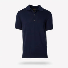 Short Sleeve Knit Polo Navy