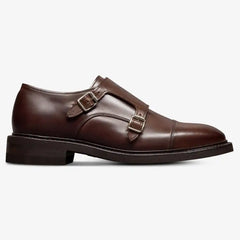 Richards Double Monk Strap Dress Shoe Dark Brown Leather