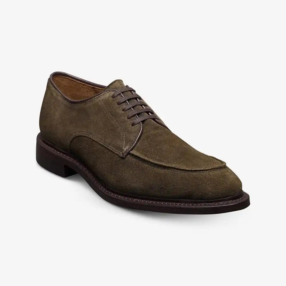 Rivington Apron-toe Derby Dress Shoe Dark Olive Green Suede