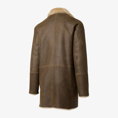 Double Breasted Shearling Coat Brown