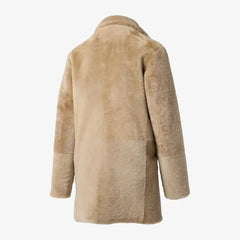Double Breasted Shearling Coat Brown