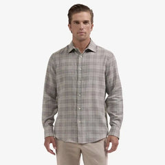 Bugatchi Axel Woven Long-sleeve Shirt Cobblestone