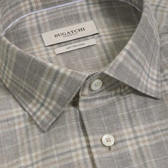 Bugatchi Axel Woven Long-sleeve Shirt Cobblestone